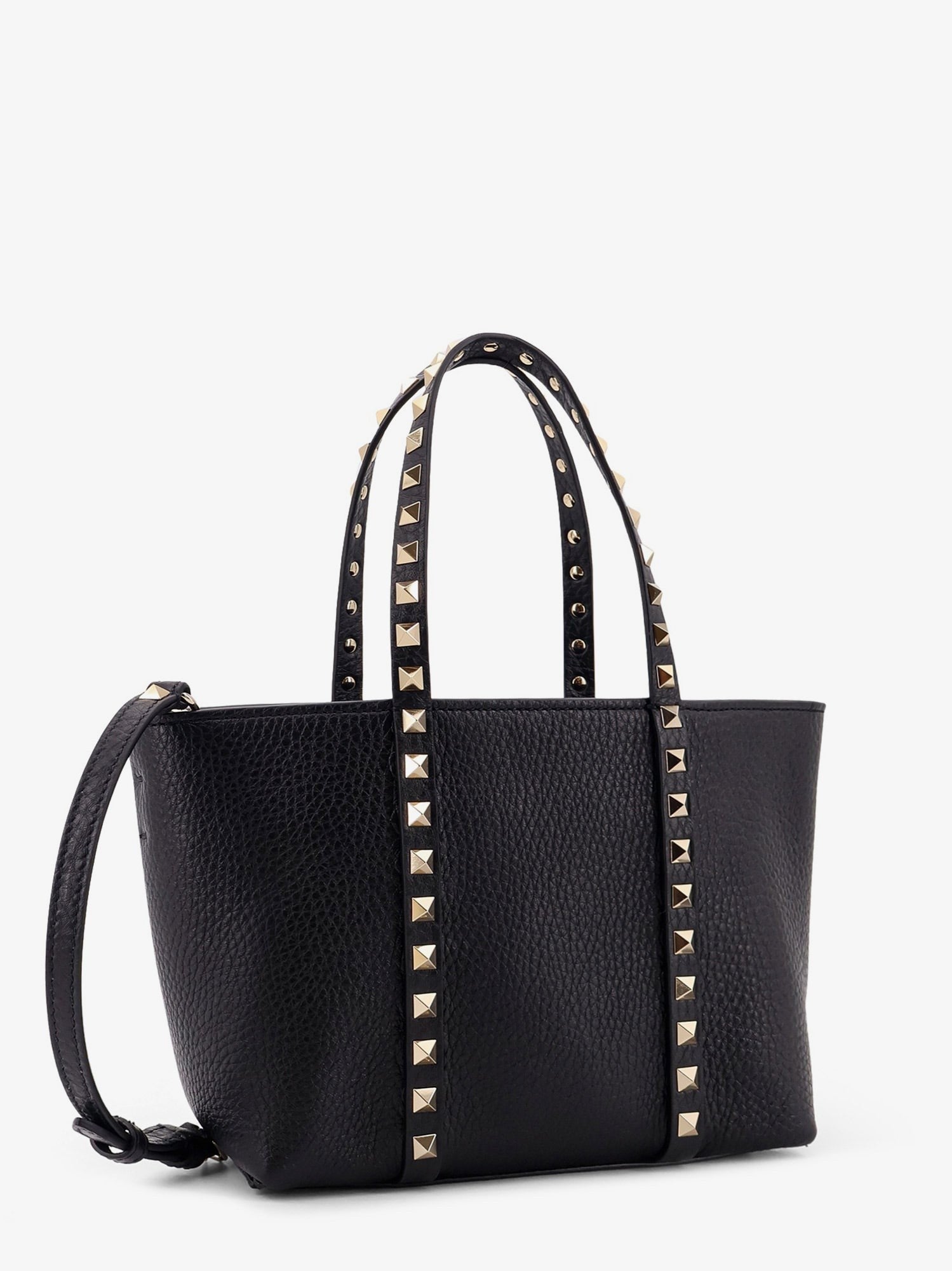 Valentino Women's Valentino Garavani Rockstud Leather Shopping Bag Black