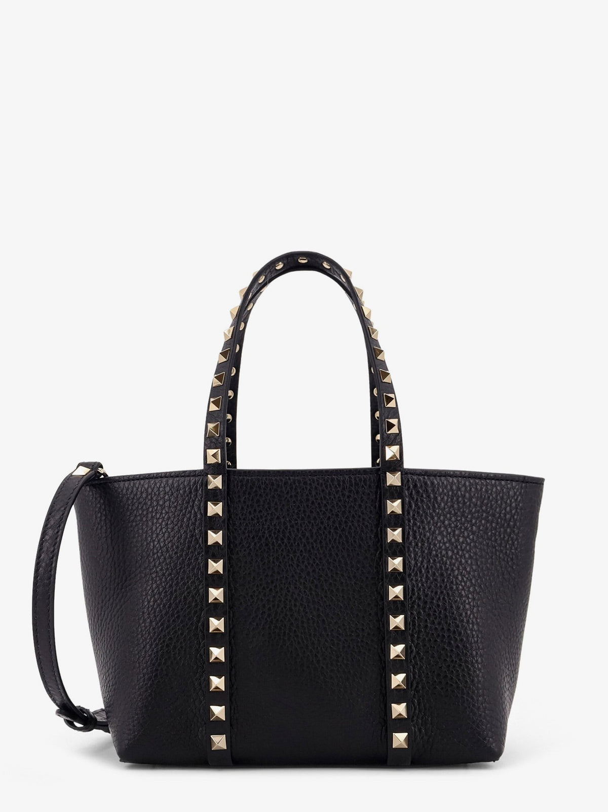 Valentino Women's Valentino Garavani Rockstud Leather Shopping Bag Black
