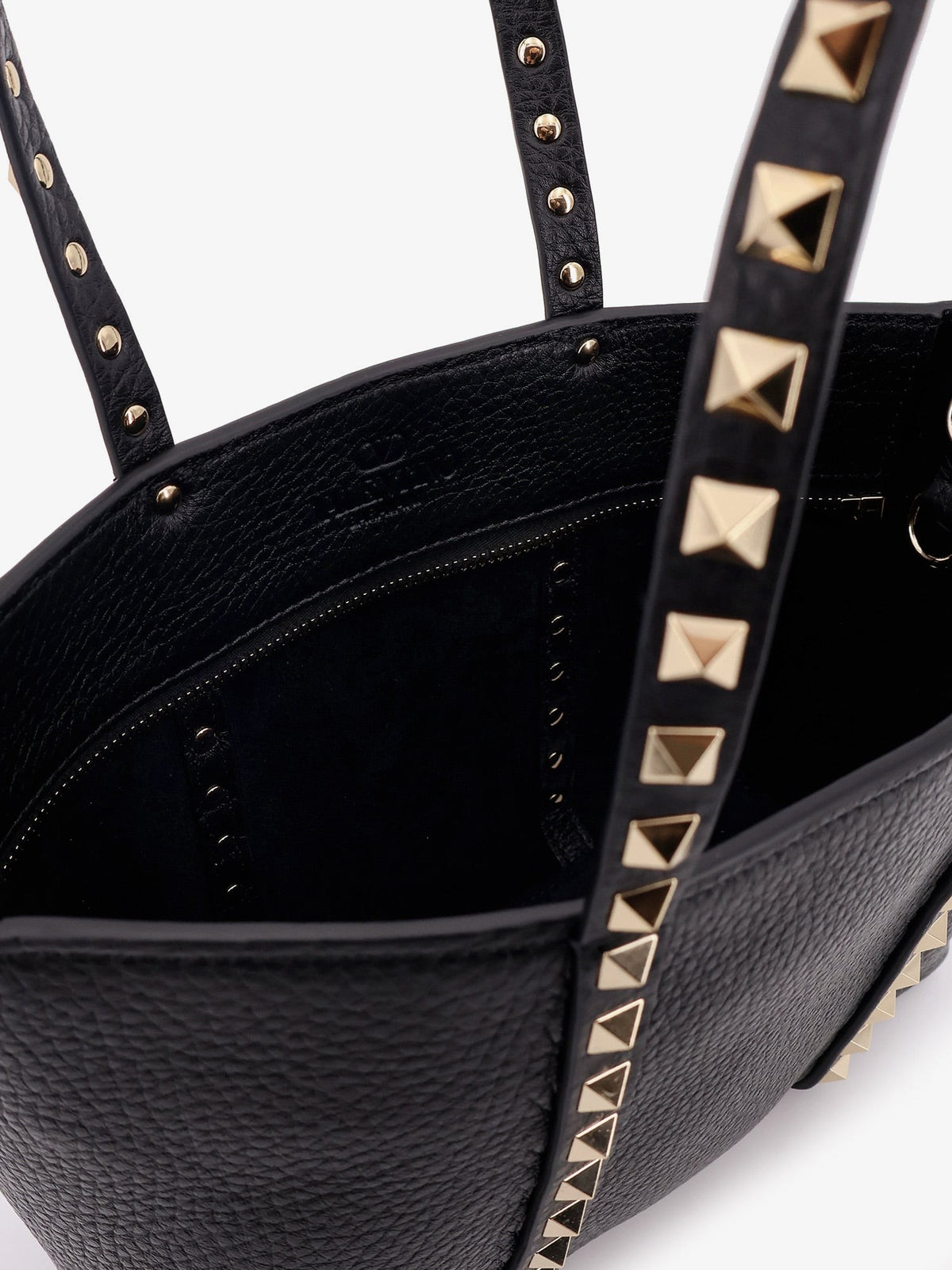 Valentino Women's Valentino Garavani Rockstud Leather Shopping Bag Black