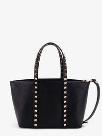 Valentino Women's Valentino Garavani Rockstud Leather Shopping Bag Black