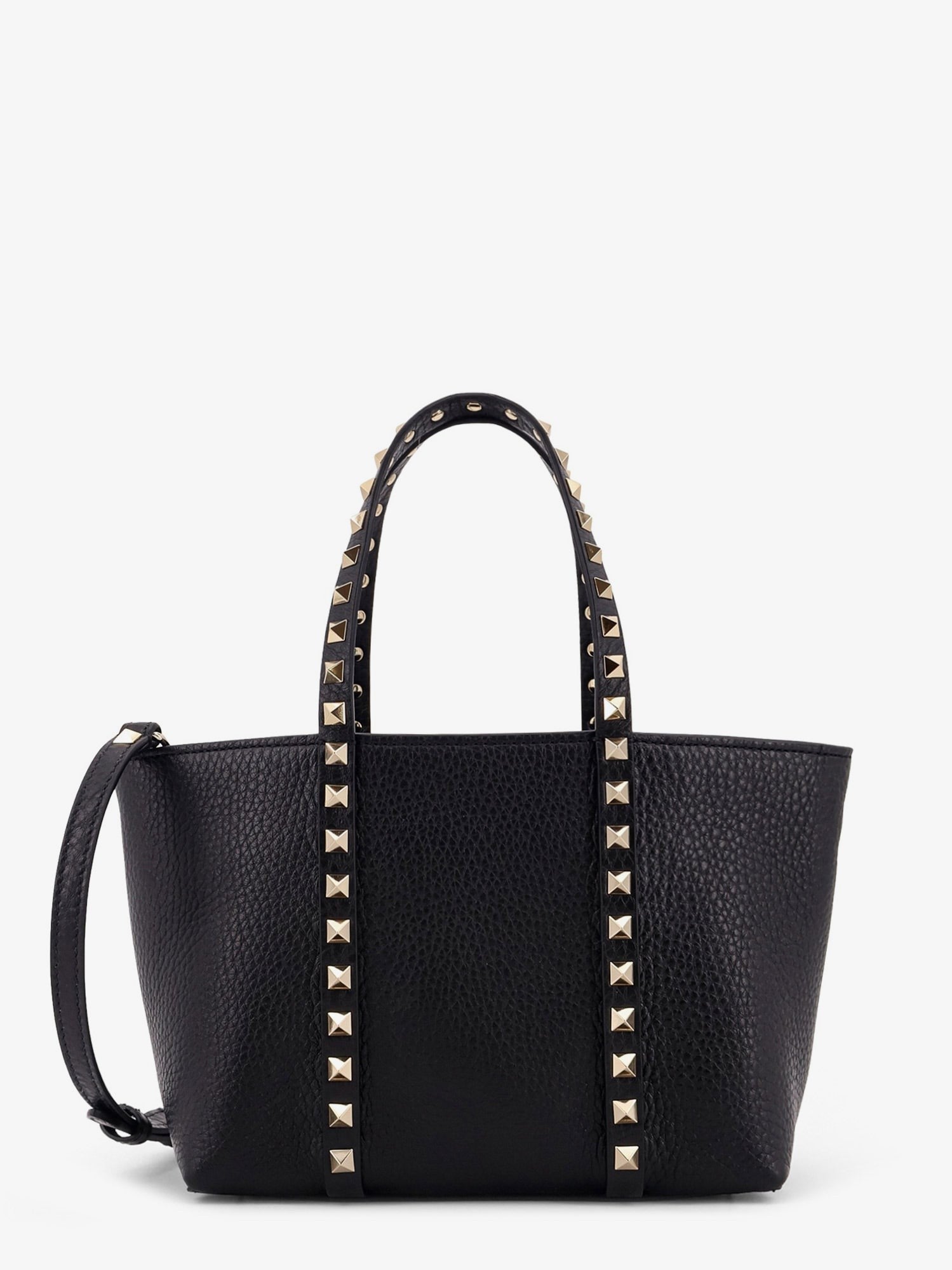 Valentino Women's Valentino Garavani Rockstud Leather Shopping Bag Black