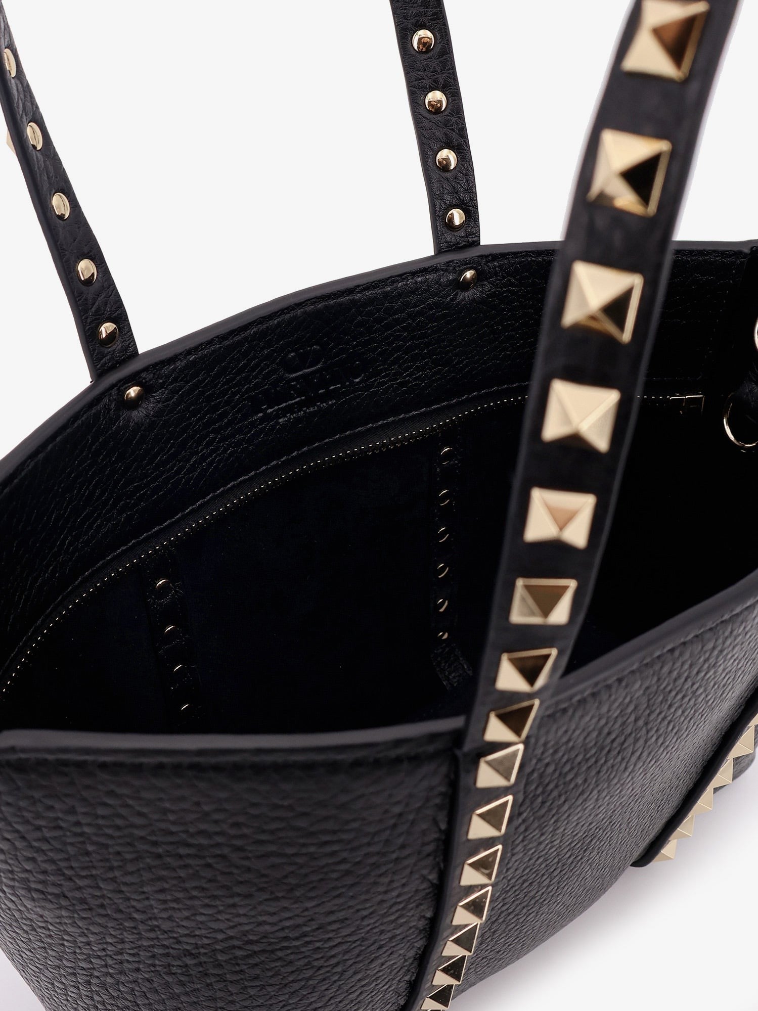 Valentino Women's Valentino Garavani Rockstud Leather Shopping Bag Black