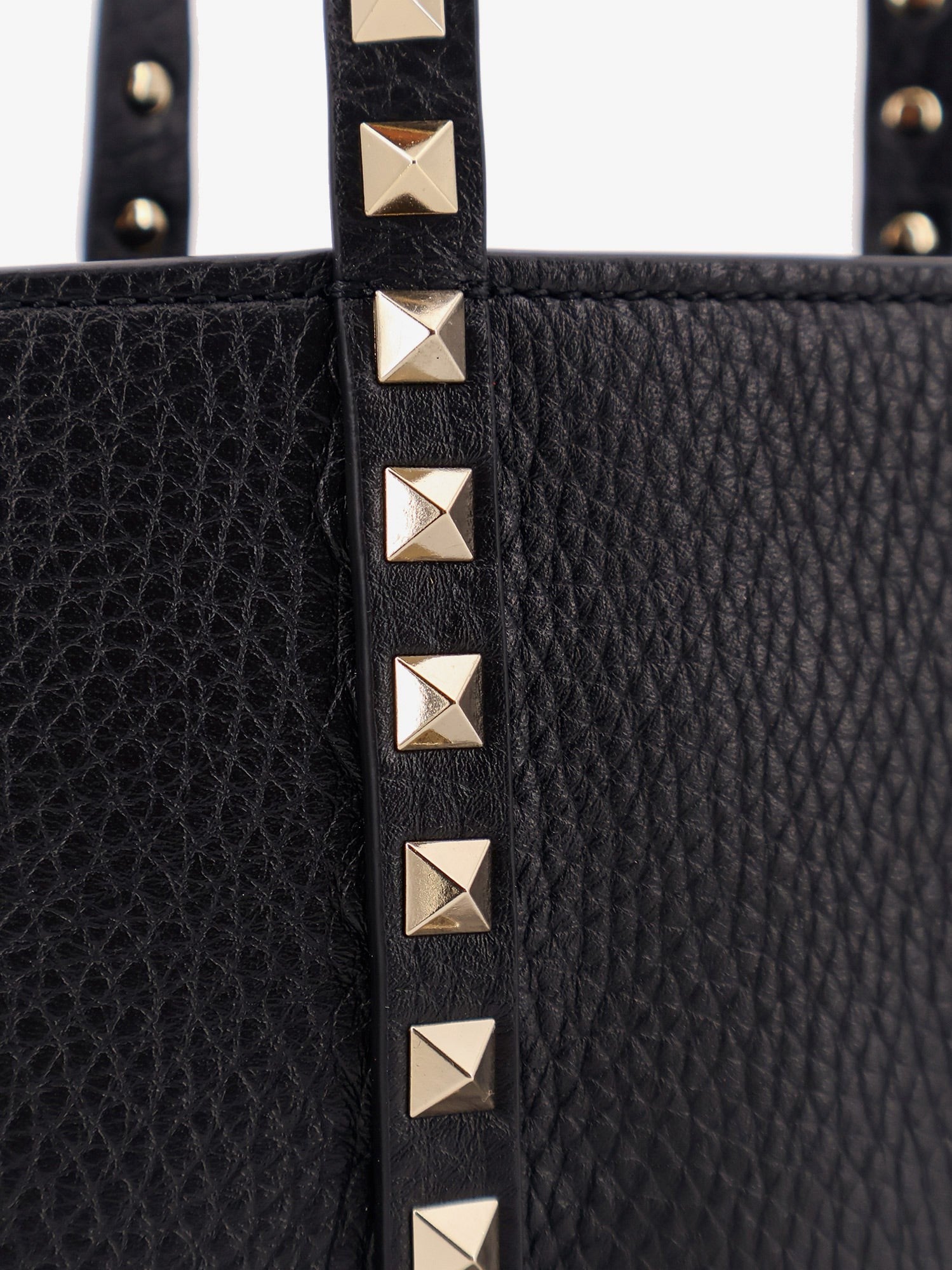 Valentino Women's Valentino Garavani Rockstud Leather Shopping Bag Black