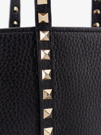 Valentino Women's Valentino Garavani Rockstud Leather Shopping Bag Black