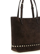 Valentino Valentino Garavani Rockstud Small Shopping Bag Brown, view 3