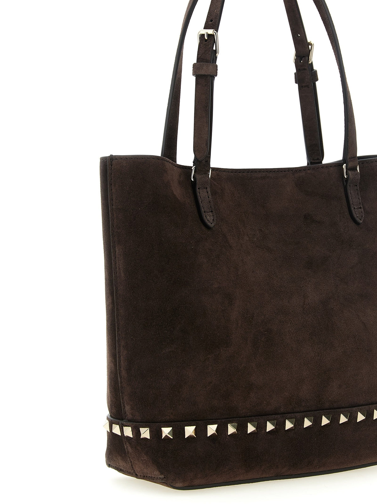 Valentino Valentino Garavani Rockstud Small Shopping Bag Brown