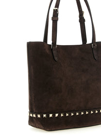 Valentino Valentino Garavani Rockstud Small Shopping Bag Brown
