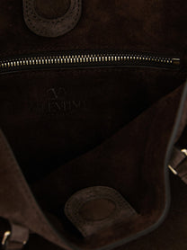 Valentino Valentino Garavani Rockstud Small Shopping Bag Brown