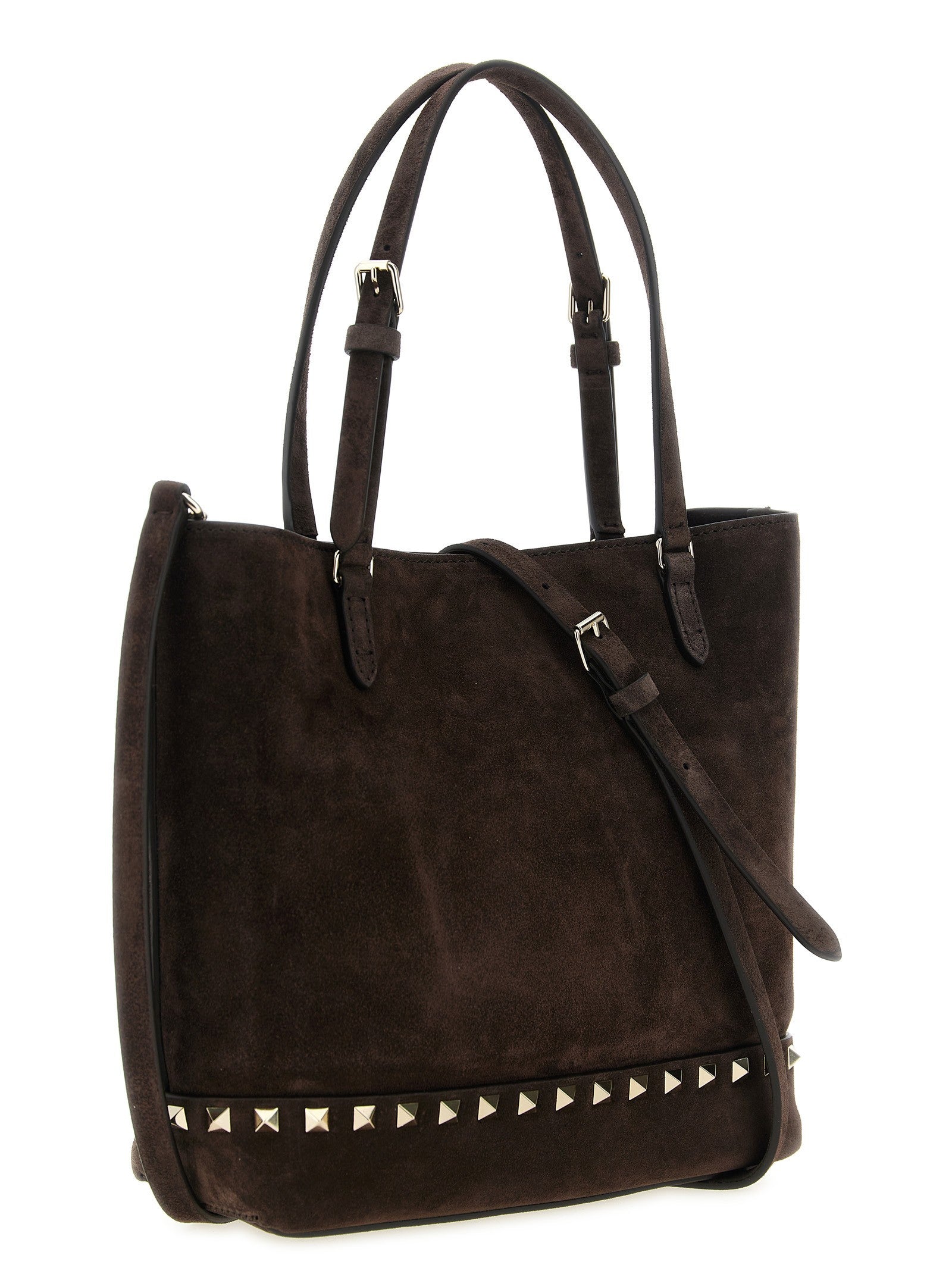 Valentino Valentino Garavani Rockstud Small Shopping Bag Brown