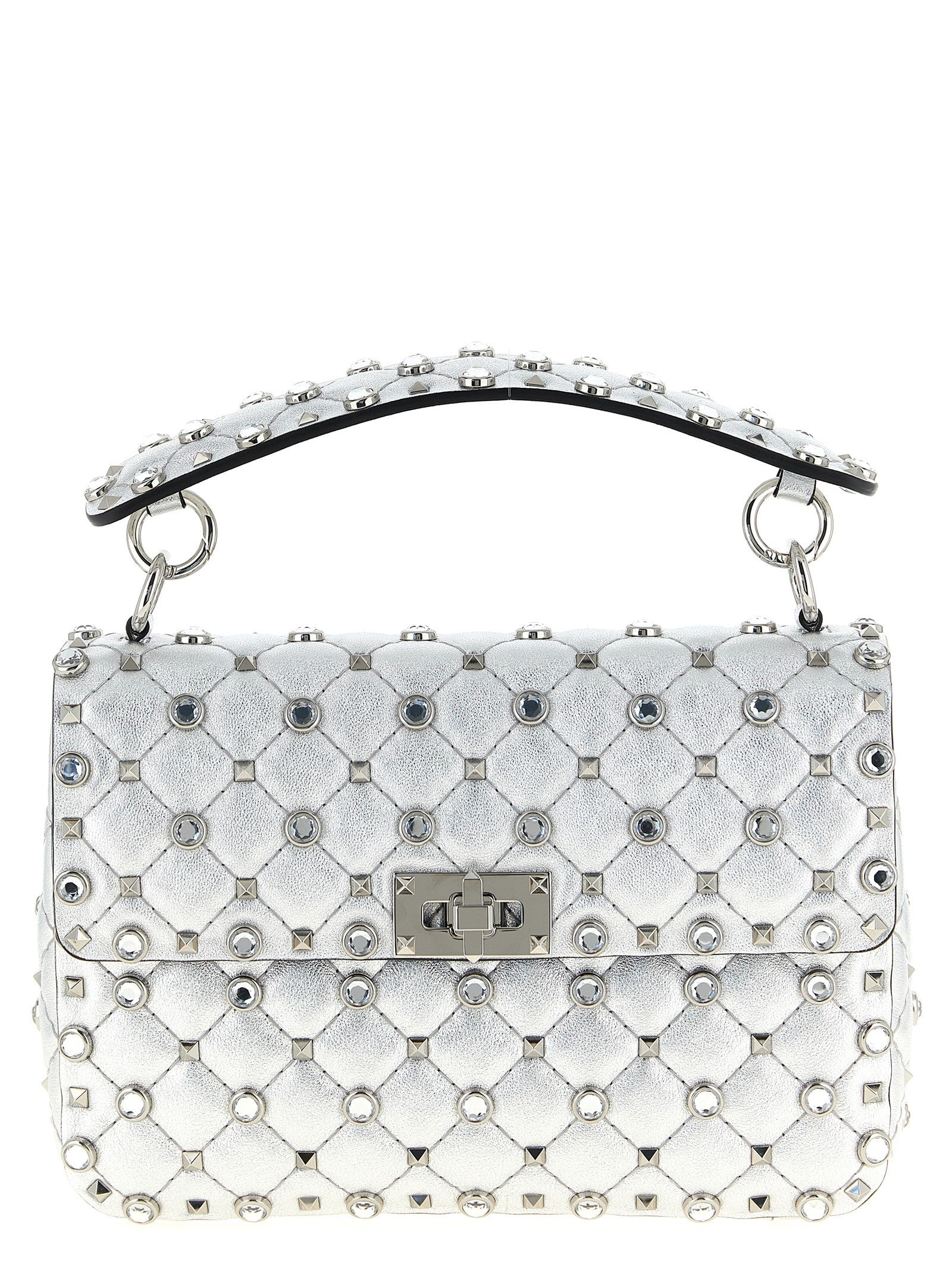 Valentino Valentino Garavani Rockstud Spike Shoulder Bag Silver