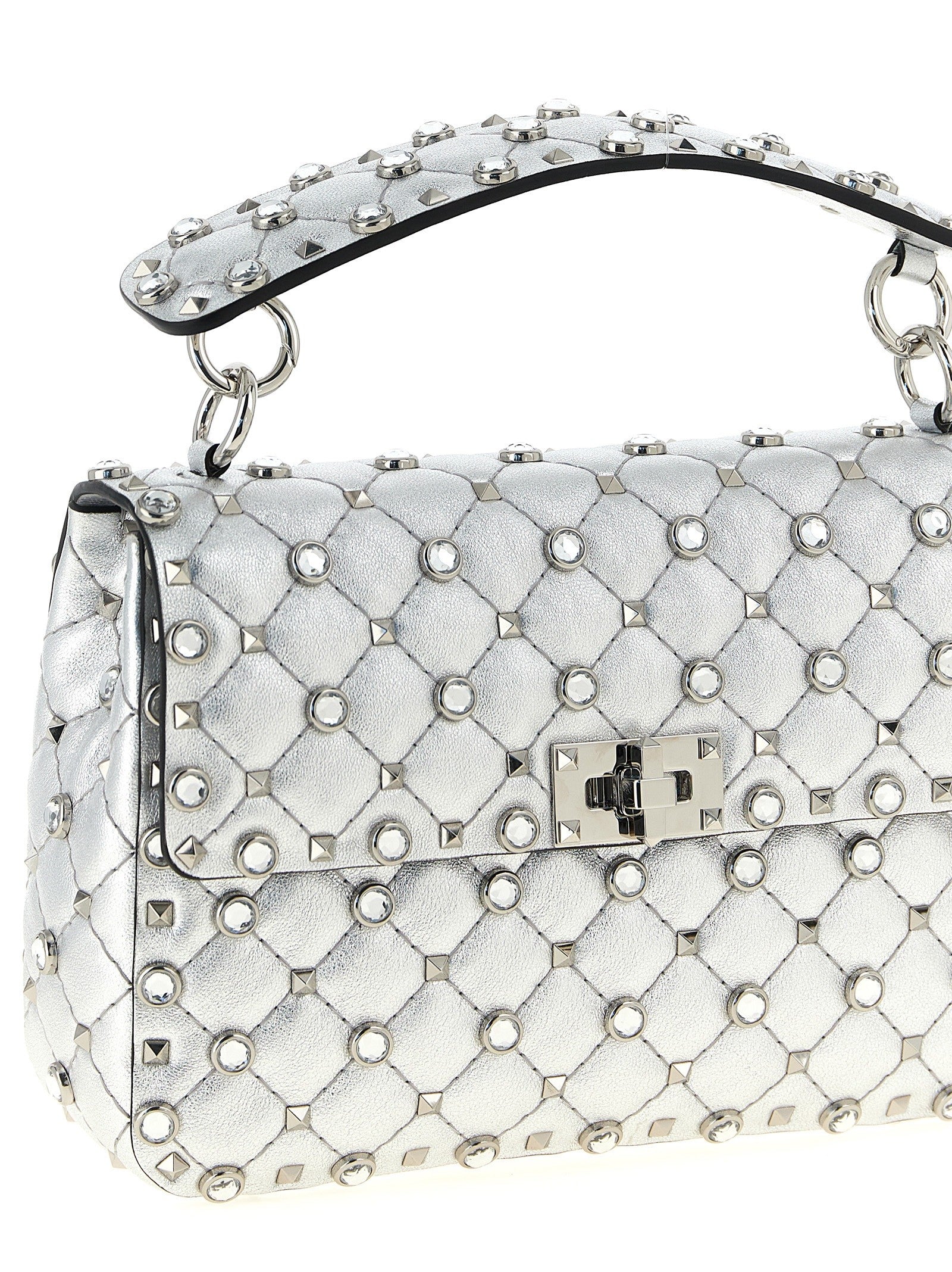 Valentino Valentino Garavani Rockstud Spike Shoulder Bag Silver