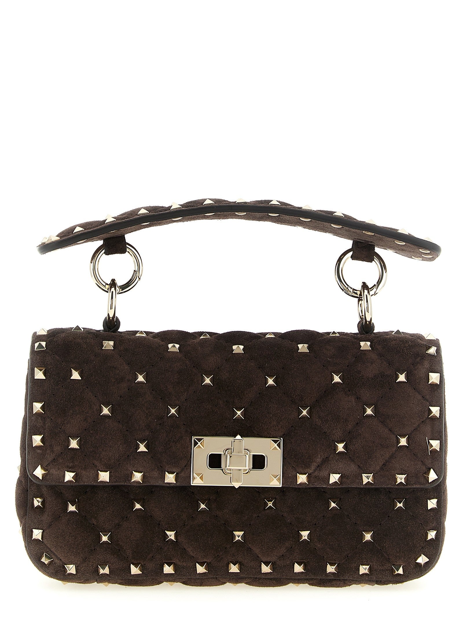 Valentino Valentino Garavani Rockstud Spike Shoulder Bag Brown