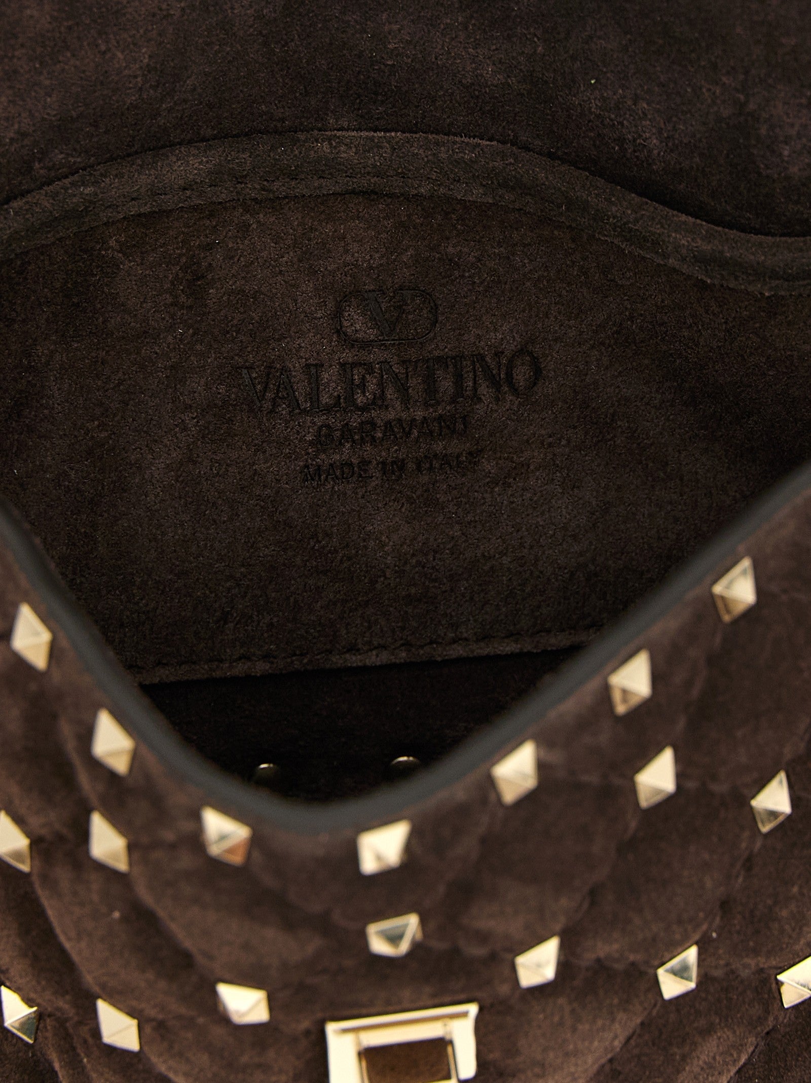 Valentino Valentino Garavani Rockstud Spike Shoulder Bag Brown