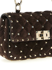 Valentino Valentino Garavani Rockstud Spike Shoulder Bag Brown