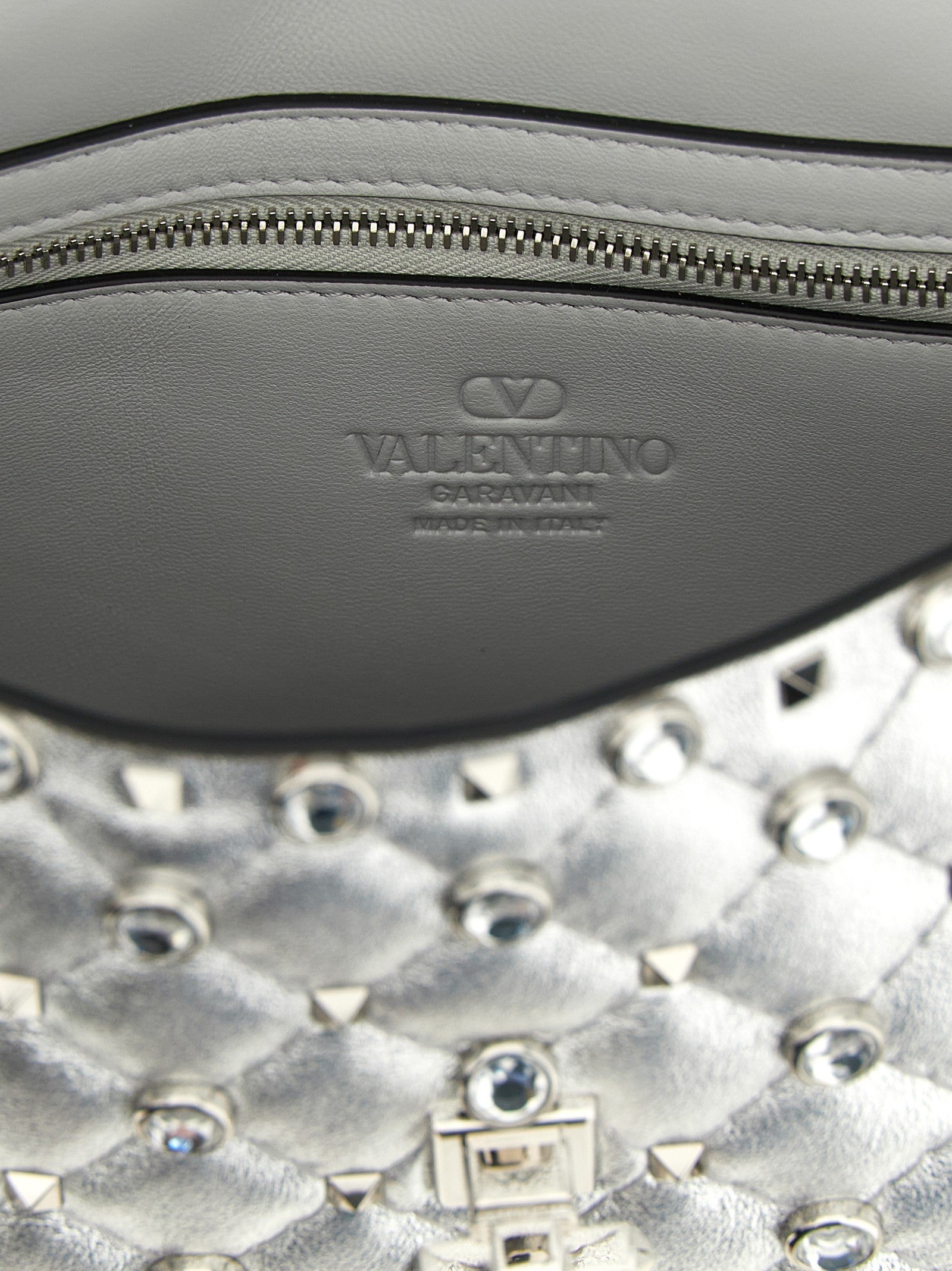 Valentino Valentino Garavani Rockstud Spike Shoulder Bag Silver