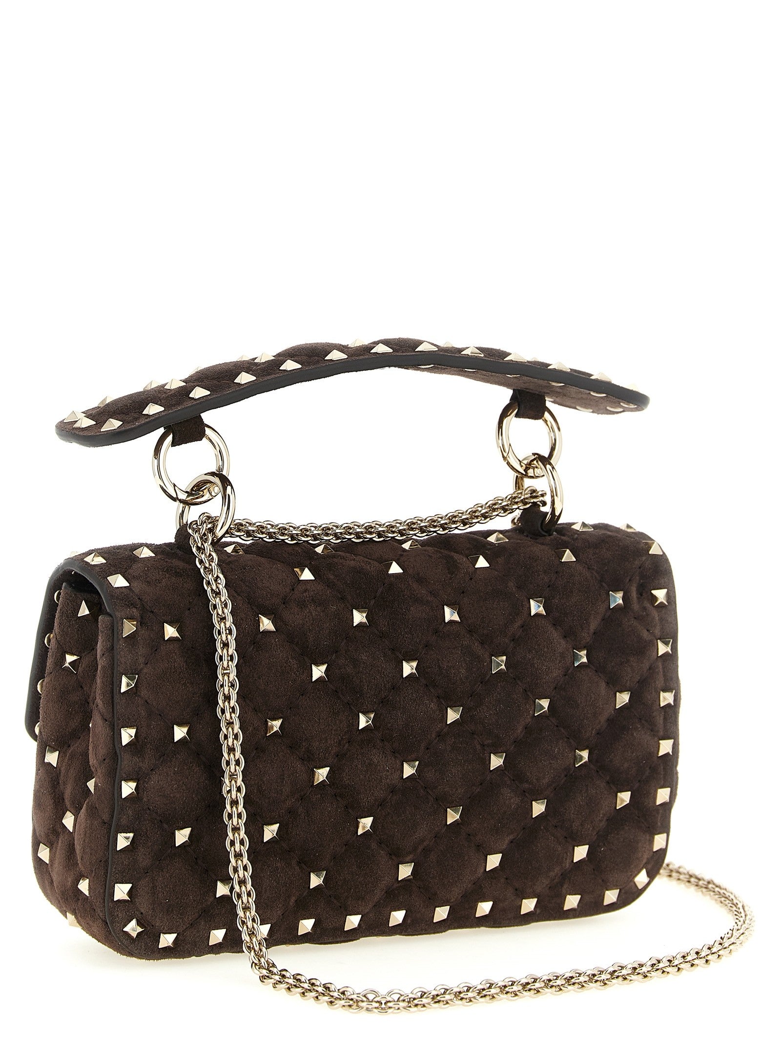 Valentino Valentino Garavani Rockstud Spike Shoulder Bag Brown
