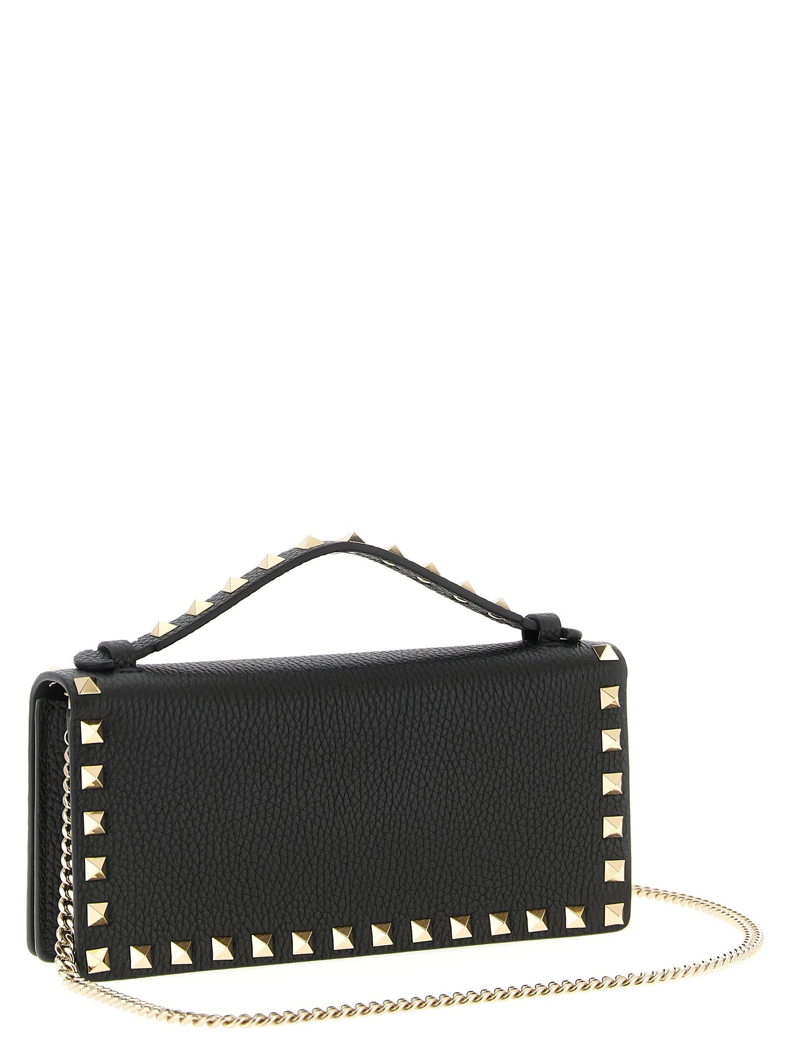 Valentino Valentino Garavani Rockstud Wallet on Chain Black