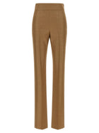 Valentino Valentino Garavani Textured Silk Wool Pants Beige