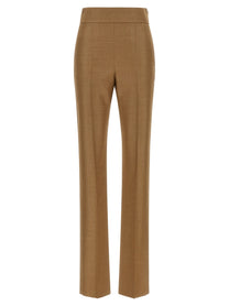 Valentino Valentino Garavani Textured Silk Wool Pants Beige