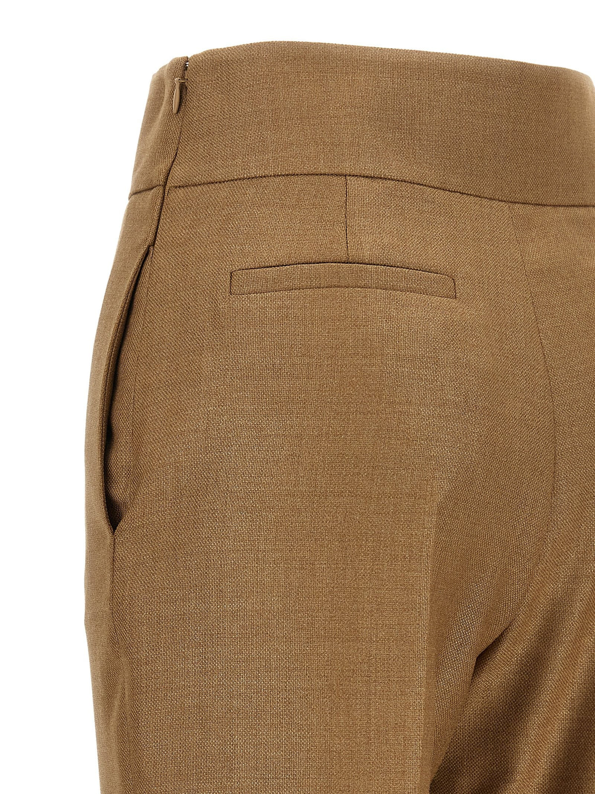Valentino Valentino Garavani Textured Silk Wool Pants Beige
