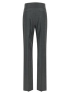 Valentino Valentino Garavani Textured Silk Wool Pants Grey, view 2