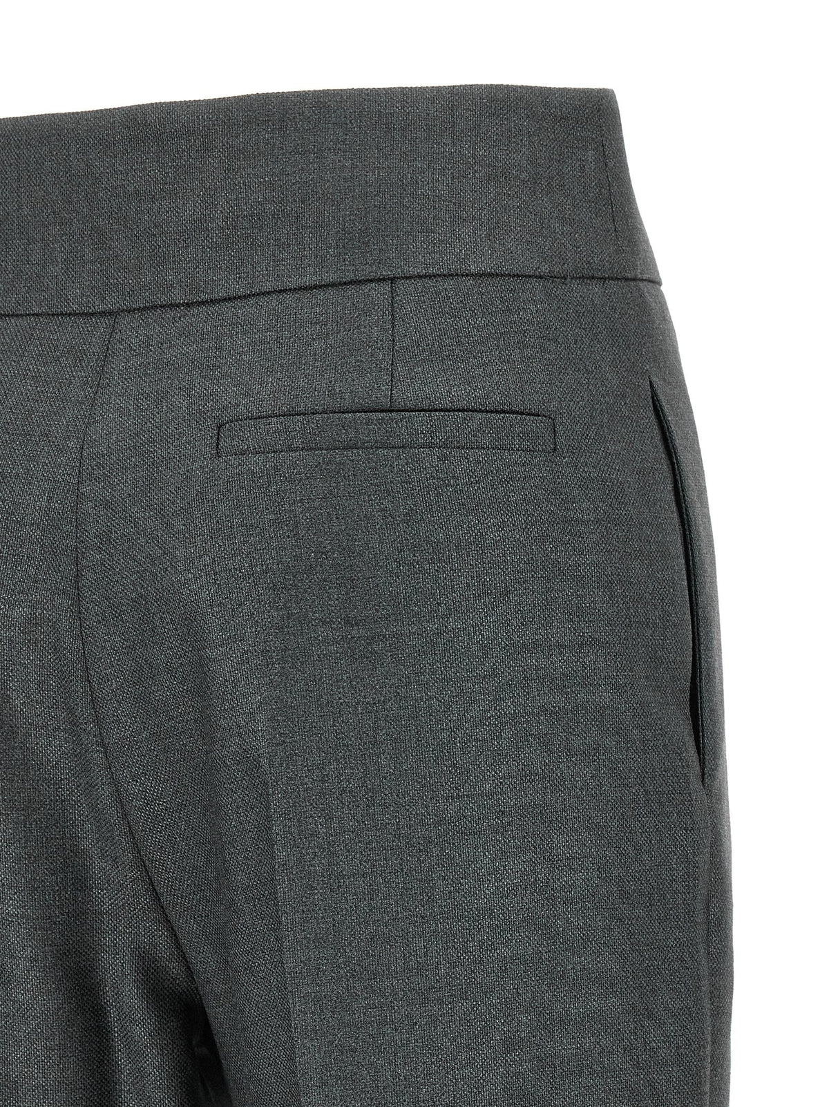 Valentino Valentino Garavani Textured Silk Wool Pants Grey, view 4