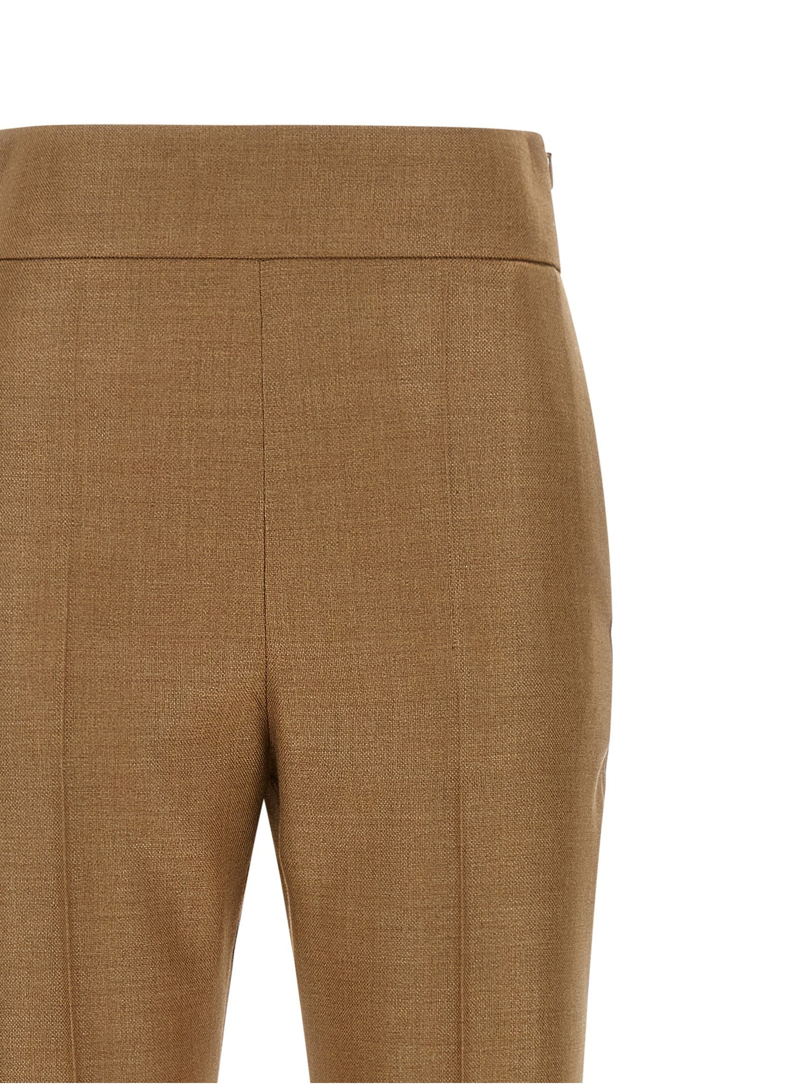 Valentino Valentino Garavani Textured Silk Wool Pants Beige