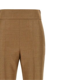 Valentino Valentino Garavani Textured Silk Wool Pants Beige