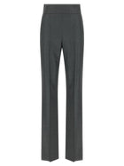 Valentino Valentino Garavani Textured Silk Wool Pants Grey