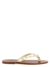 Valentino Valentino Garavani Thong Rockstud Sandals White