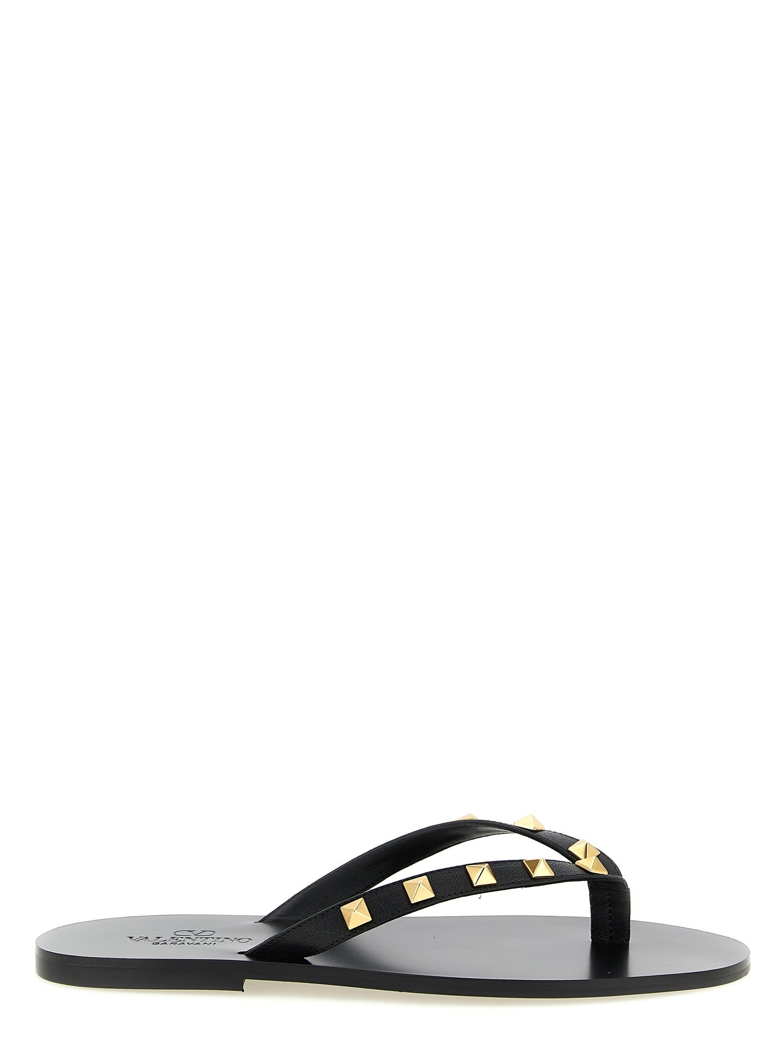 Valentino Valentino Garavani Thong Rockstud Sandals Black