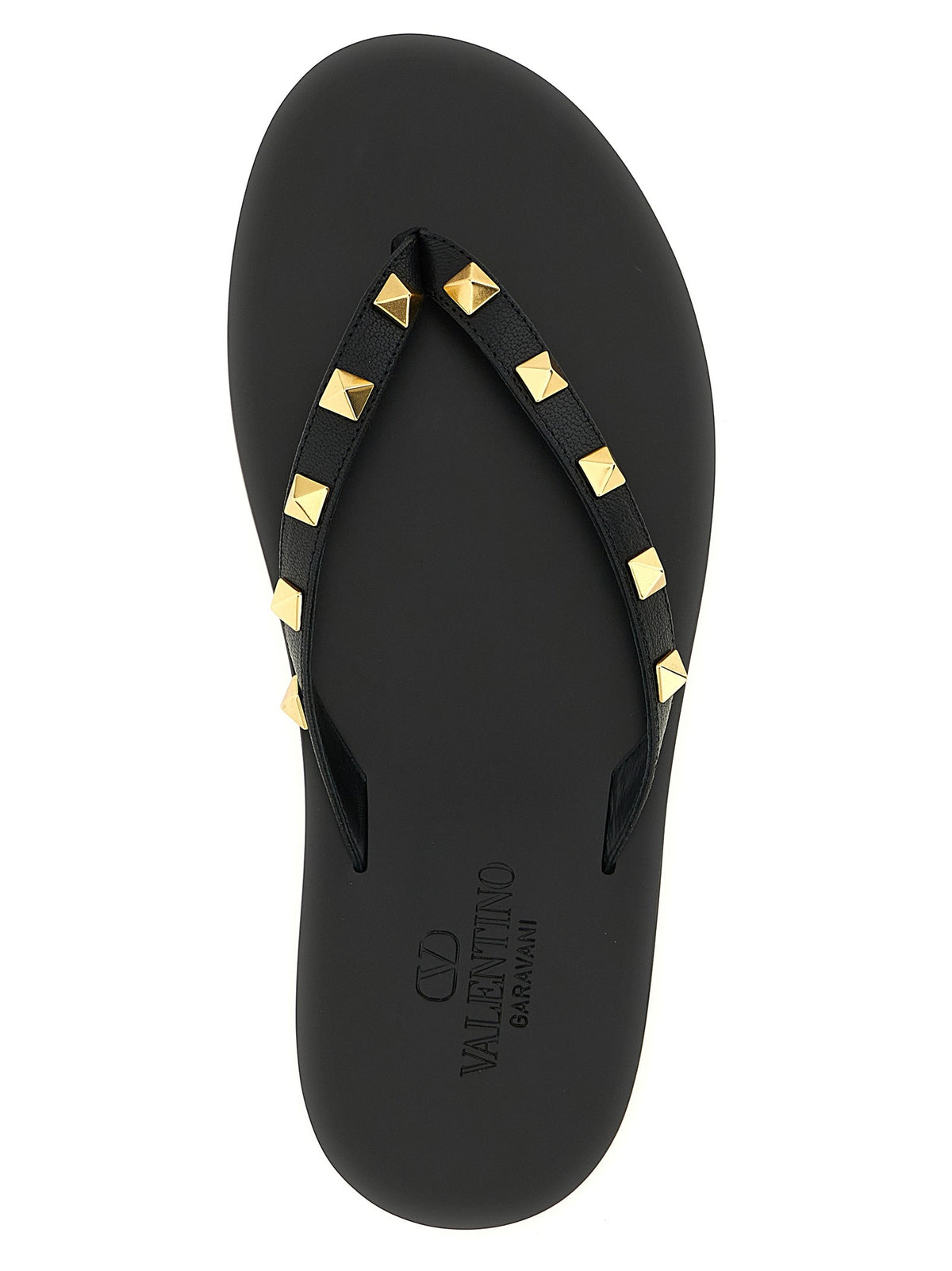Valentino Valentino Garavani Thong Rockstud Sandals Black