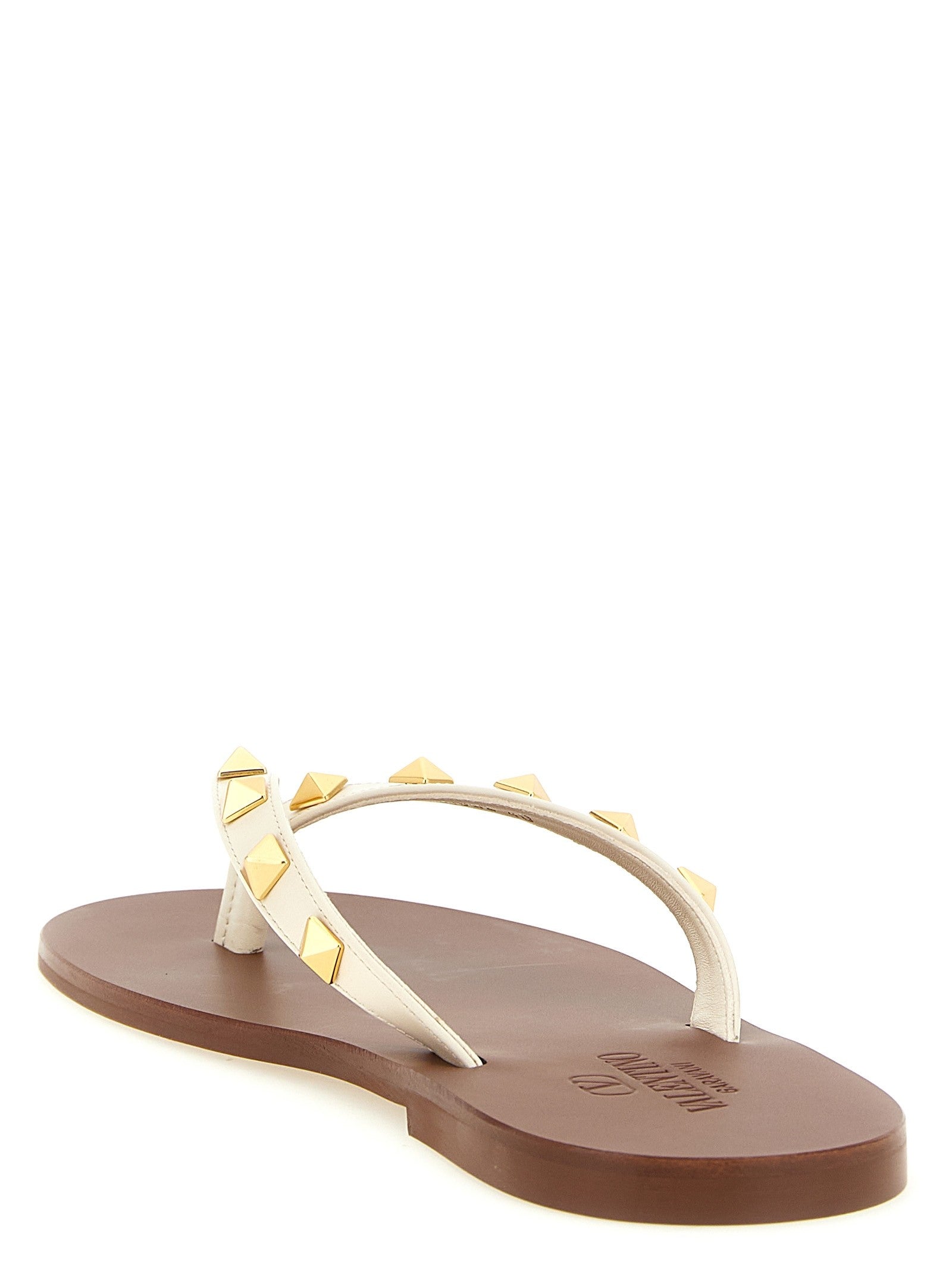 Valentino Valentino Garavani Thong Rockstud Sandals White
