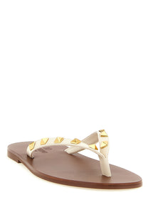 Valentino Valentino Garavani Thong Rockstud Sandals White