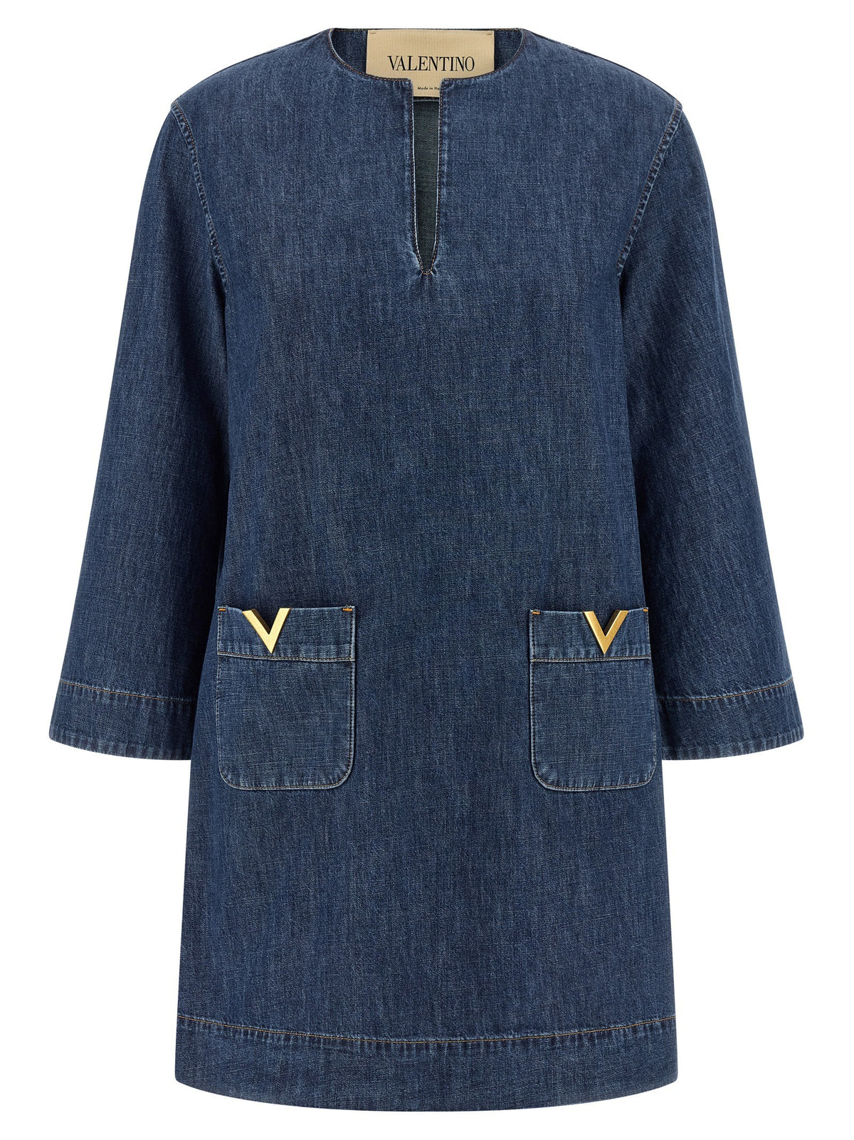 Valentino Valentino Garavani Vgold Dress Blue