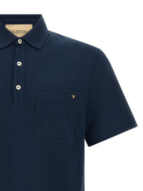 Valentino Valentino Garavani Vgold Polo Shirt Blue