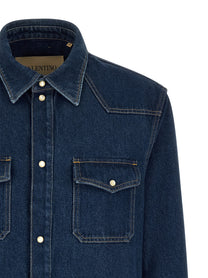 Valentino Valentino Garavani Vgold Shirt Blue