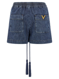 Valentino Valentino Garavani Vgold Shorts Blue