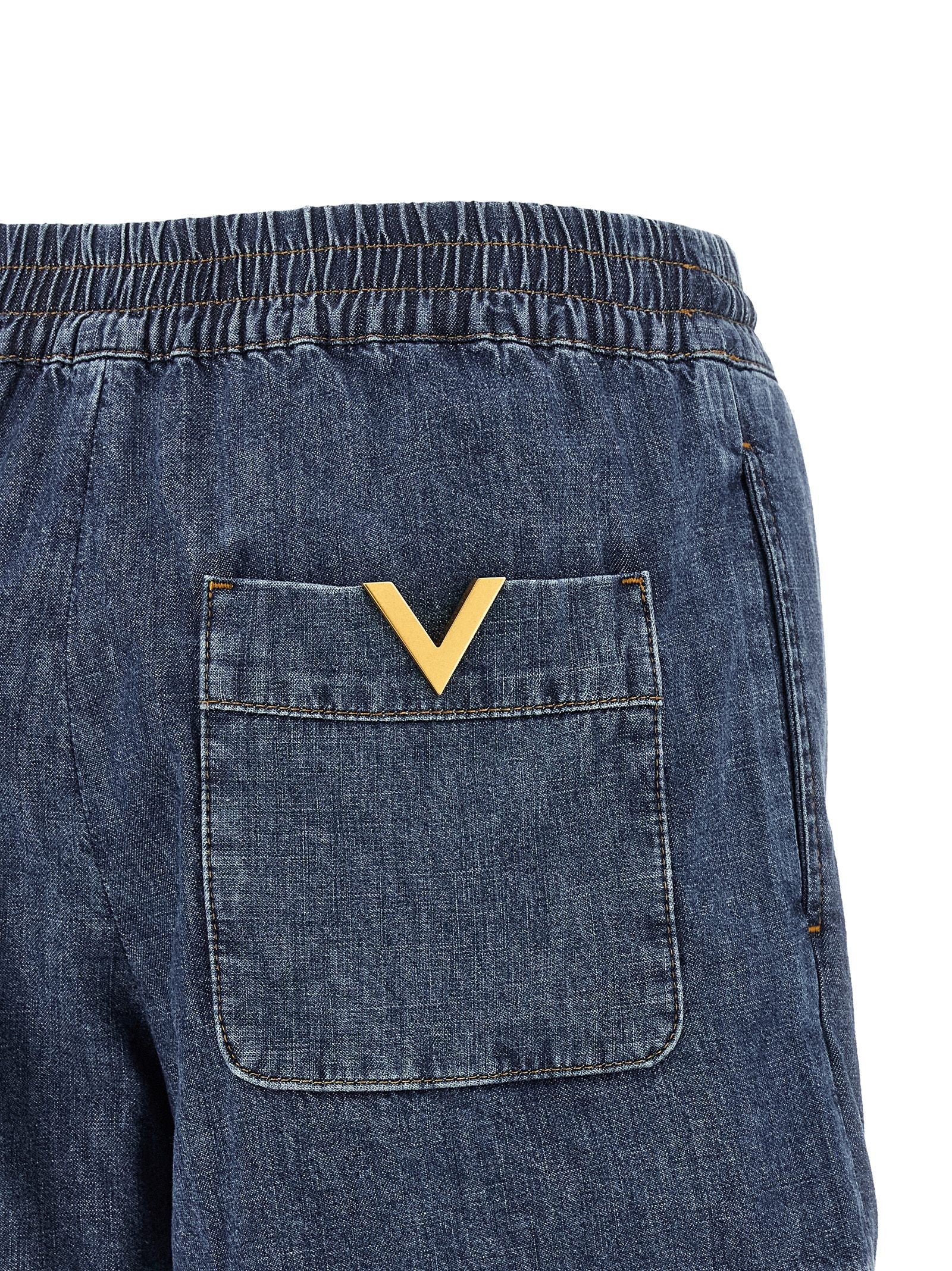 Valentino Valentino Garavani Vgold Shorts Blue