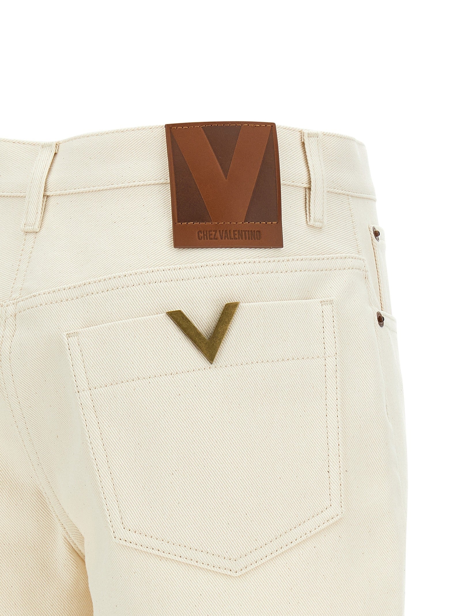 Valentino Valentino Garavani Vgold Shorts Beige