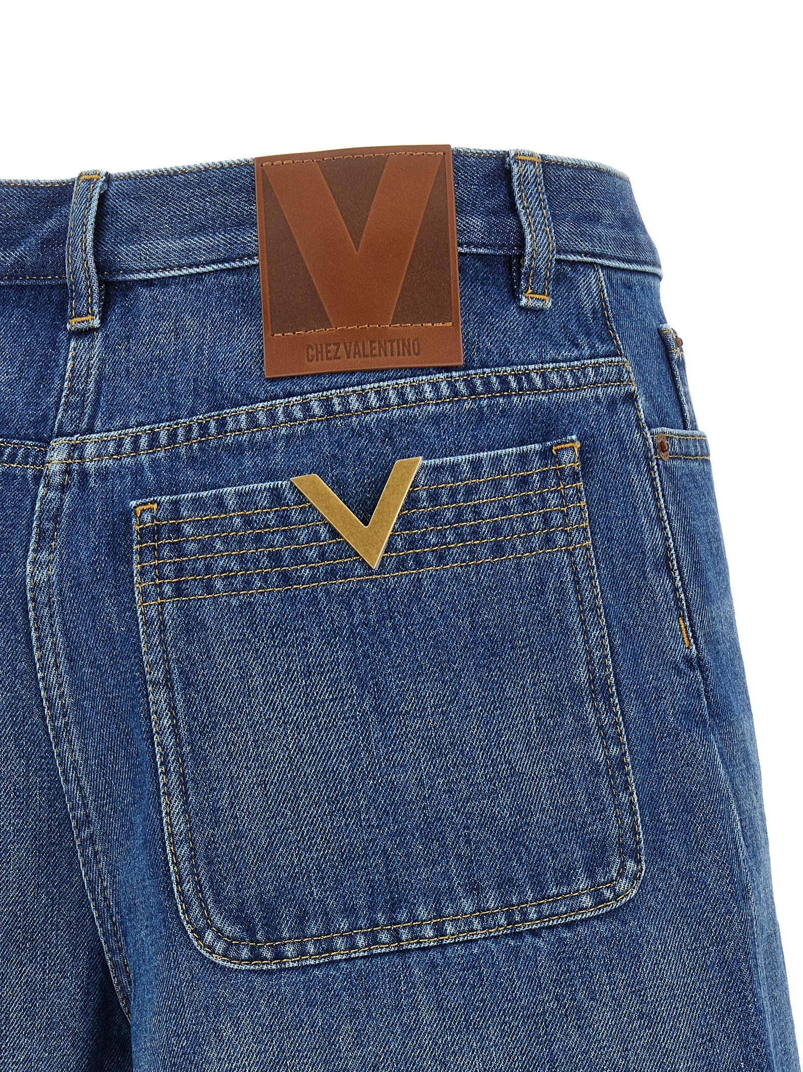 Valentino Valentino Garavani Vgold Shorts Blue