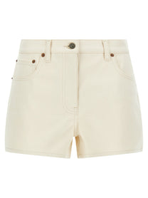 Valentino Valentino Garavani Vgold Shorts Beige
