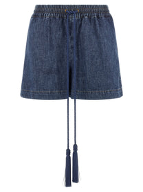 Valentino Valentino Garavani Vgold Shorts Blue