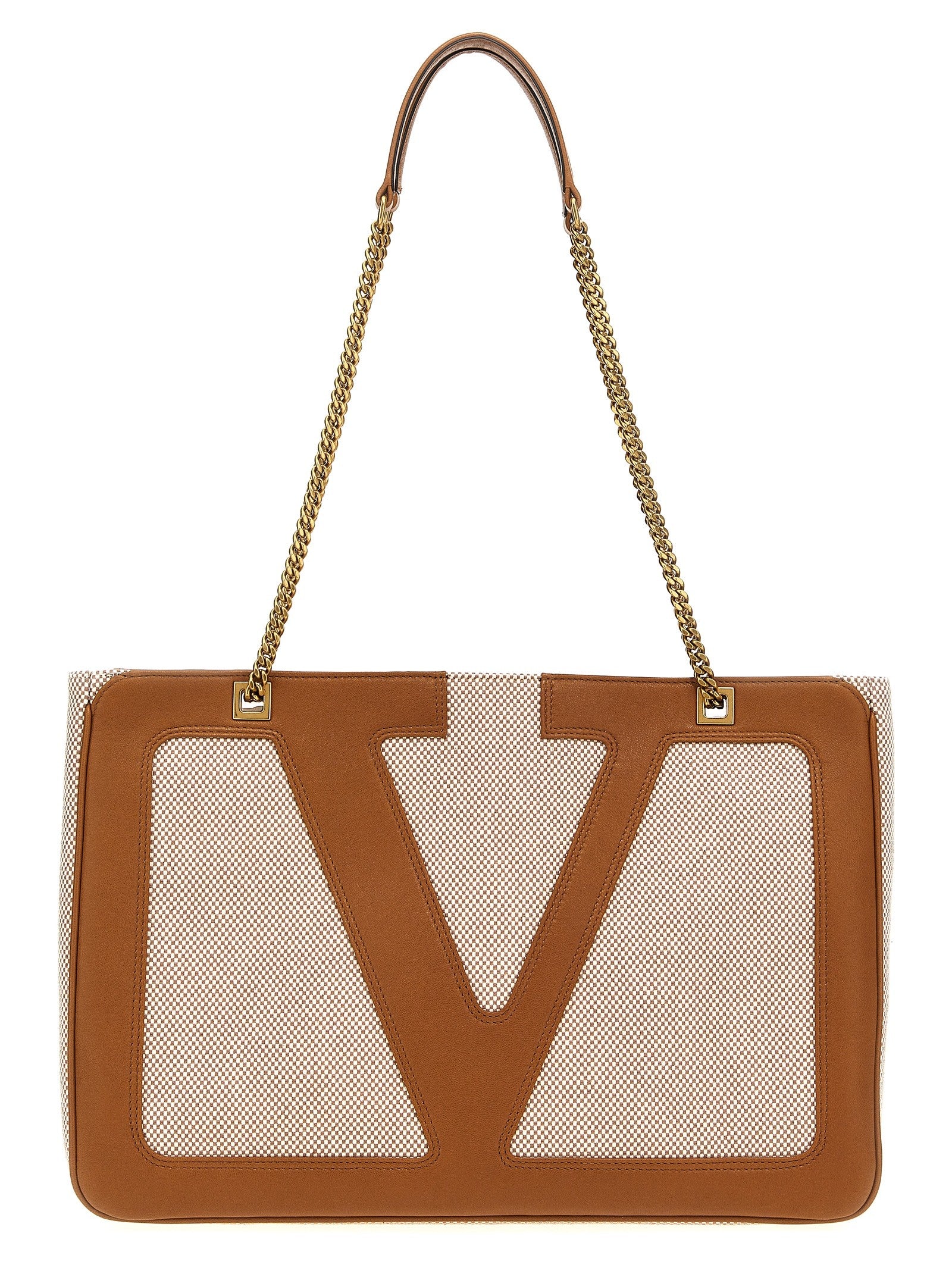 Valentino Valentino Garavani Viva Superstar Midi Shopping Bag Beige