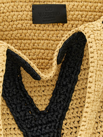 Valentino Valentino Garavani Viva Superstar Midi Shopping Bag Beige
