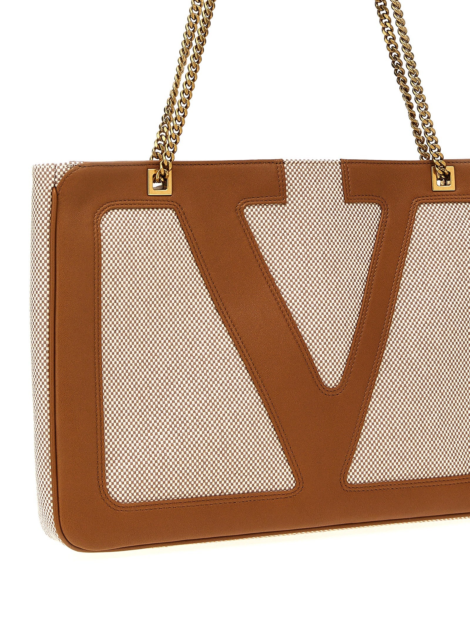 Valentino Valentino Garavani Viva Superstar Midi Shopping Bag Beige
