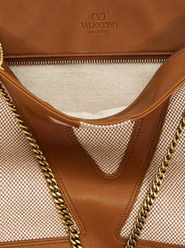 Valentino Valentino Garavani Viva Superstar Midi Shopping Bag Beige