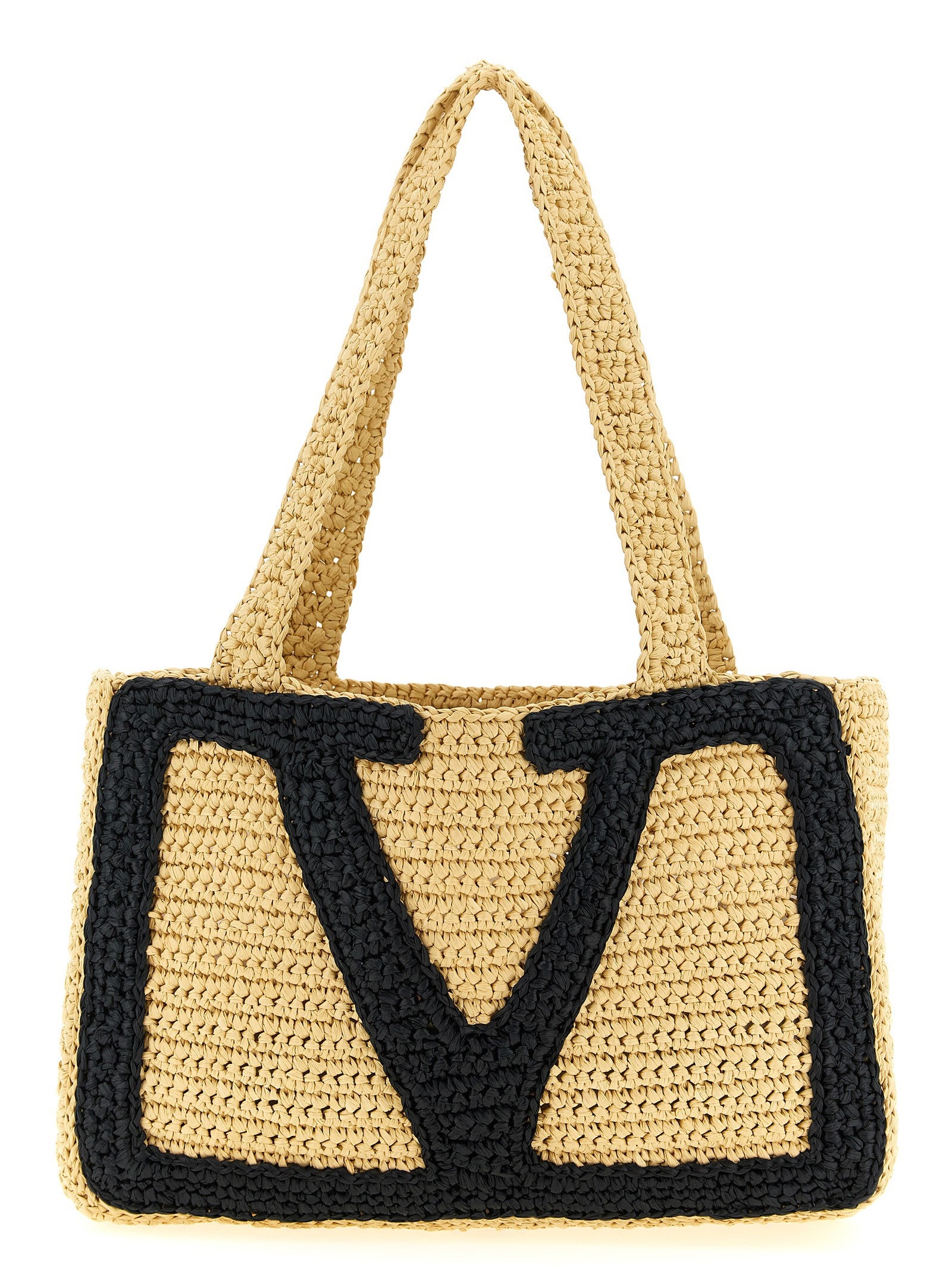 Valentino Valentino Garavani Viva Superstar Midi Shopping Bag Beige
