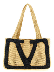 Valentino Valentino Garavani Viva Superstar Midi Shopping Bag Beige