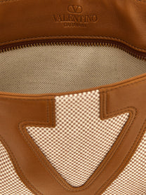 Valentino Valentino Garavani Viva Superstar Small Shopping Bag Beige